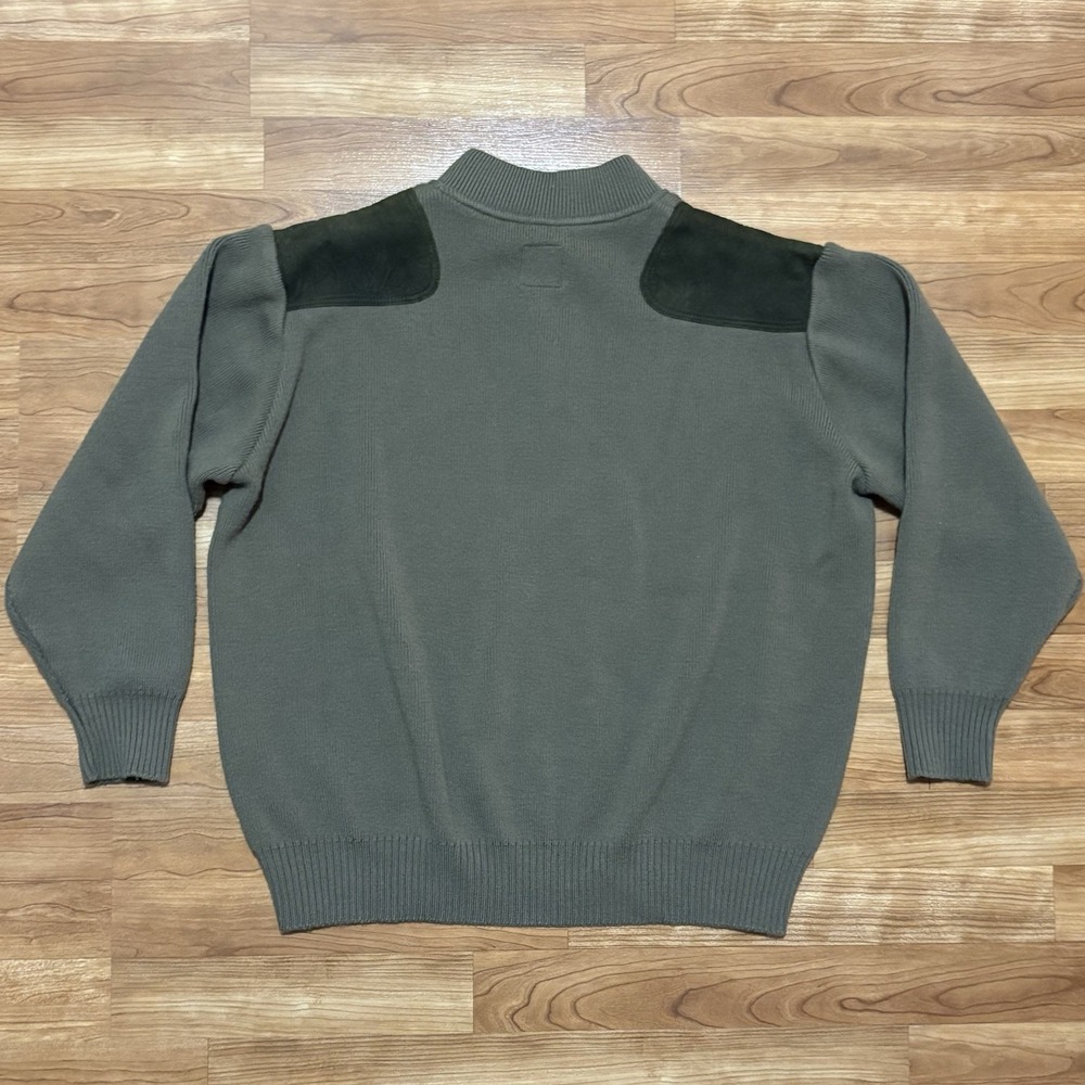 Filson Mens Peat Green Virgin Wool Shoulder Panels Henley Guide Sweater Size S/M - Picture 12 of 12